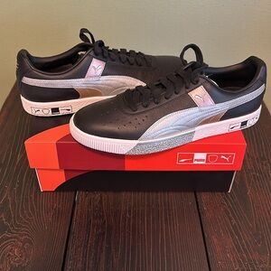 Puma: Mens, size 10.5. Clyde Hacked Perf Toe Metal.
